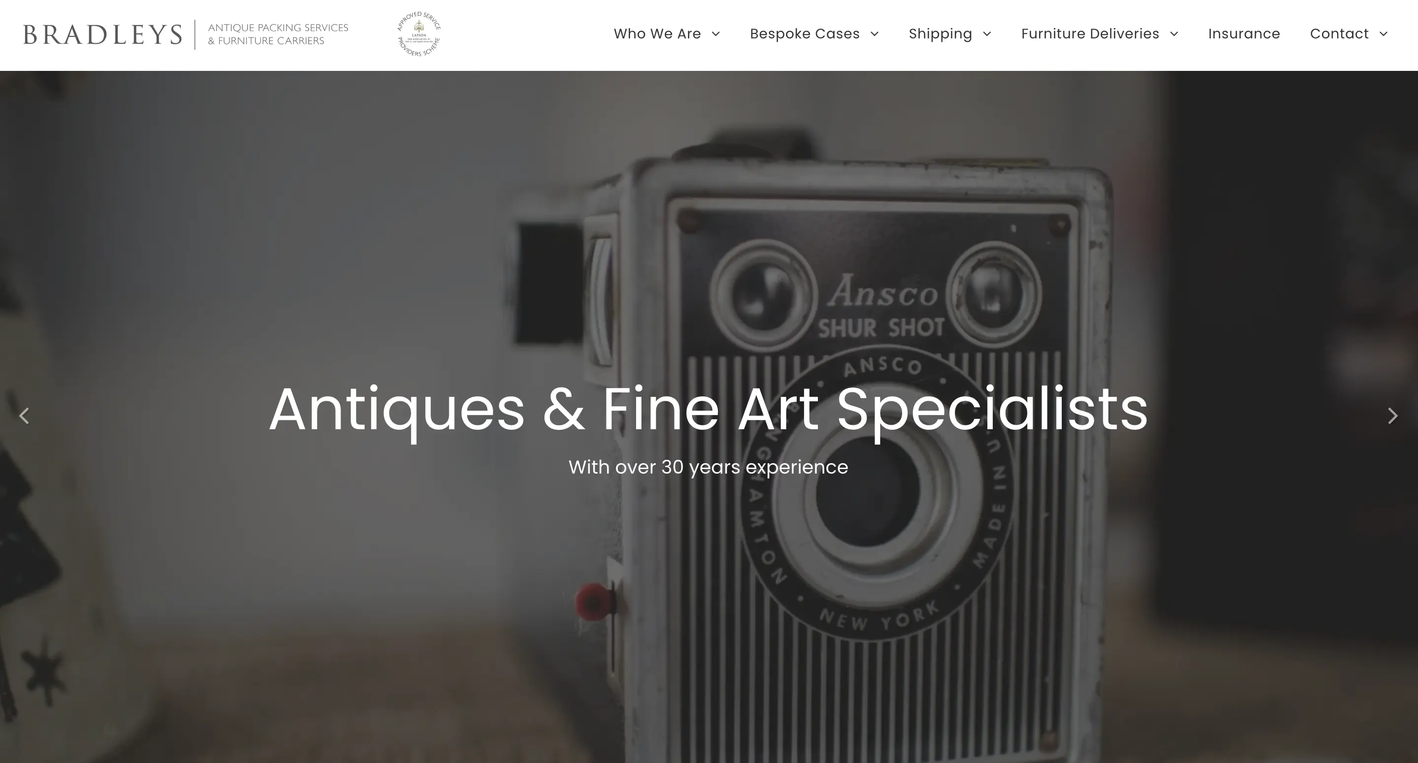 Bradleys Furniture Carrriers and Antique Packing website